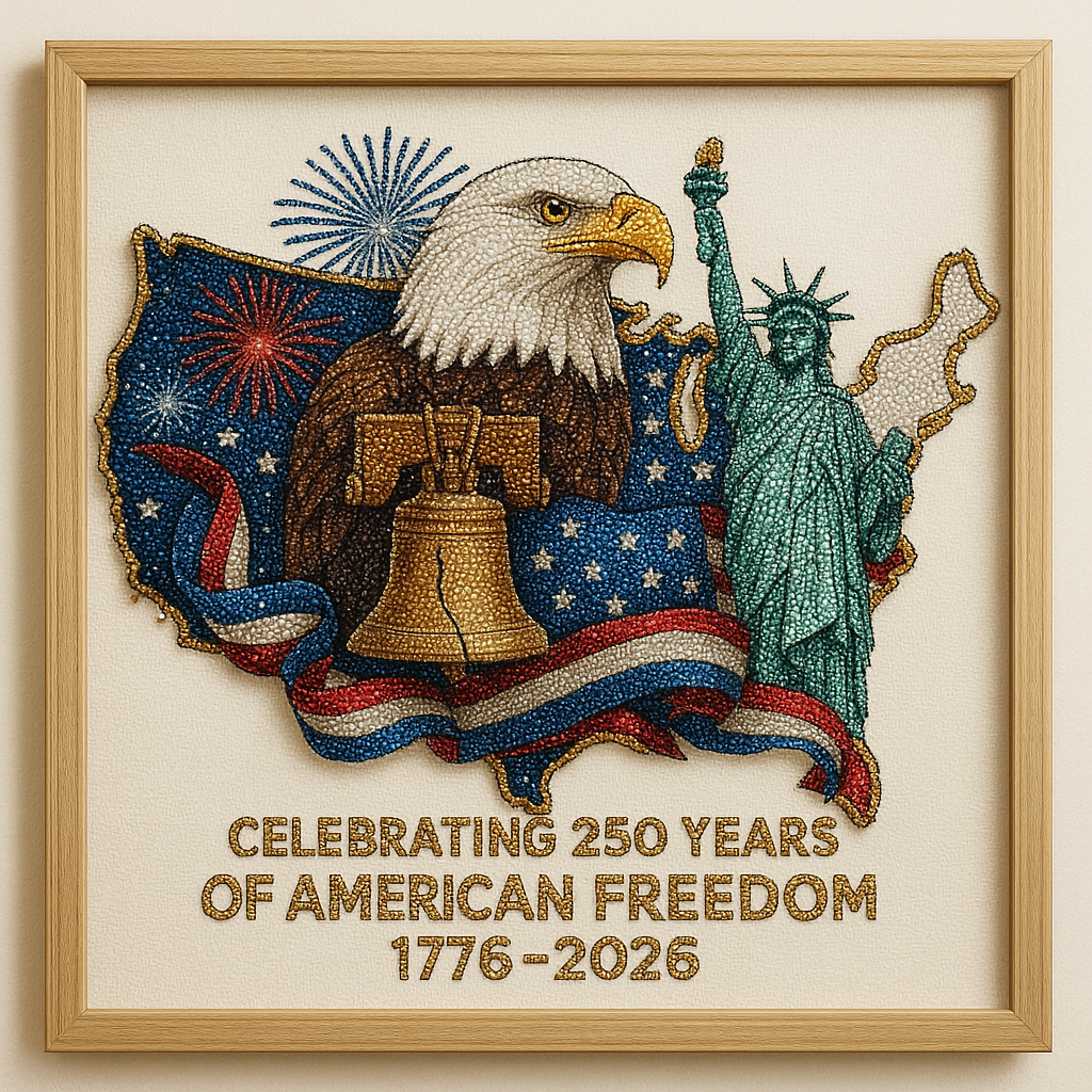 DIY Diamond Painting Kit – Celebrating 250 Years of American Freedom (1776–2026)