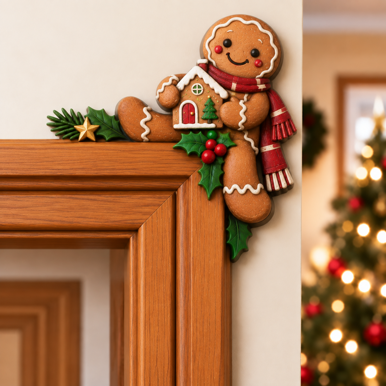 🔥Last 75pcs🎉-🎅🚪Christmas Peekaboo Door Frame Corner Decor – A Little Holiday Surprise Around Every Corner