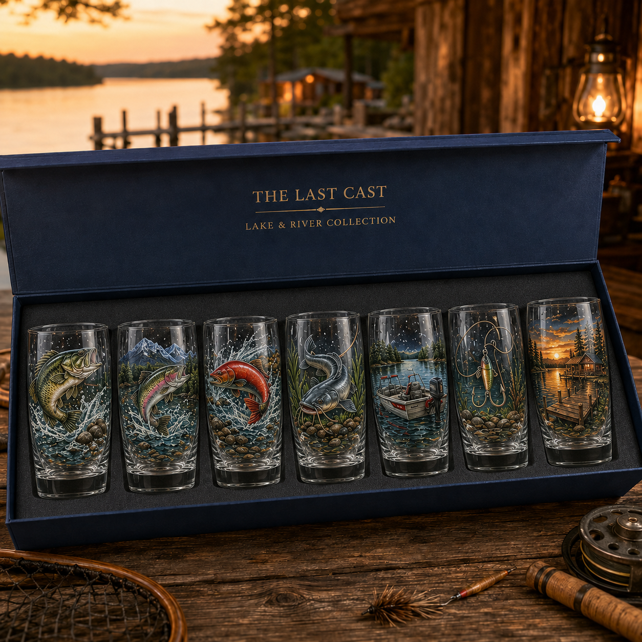 🔥Last Day 70% OFF – ✨🎣 The Last Cast Fishing Pint Glass Collection – 7 Unique Angler Designs & Gift Box