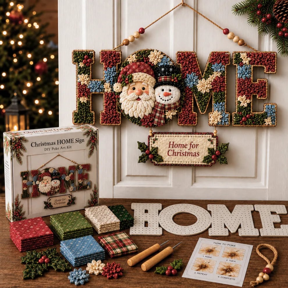 🔥70% Off Last Day - 🎄 ✨ DIY Fabric Poke Art HOME Sign Kit 🏡