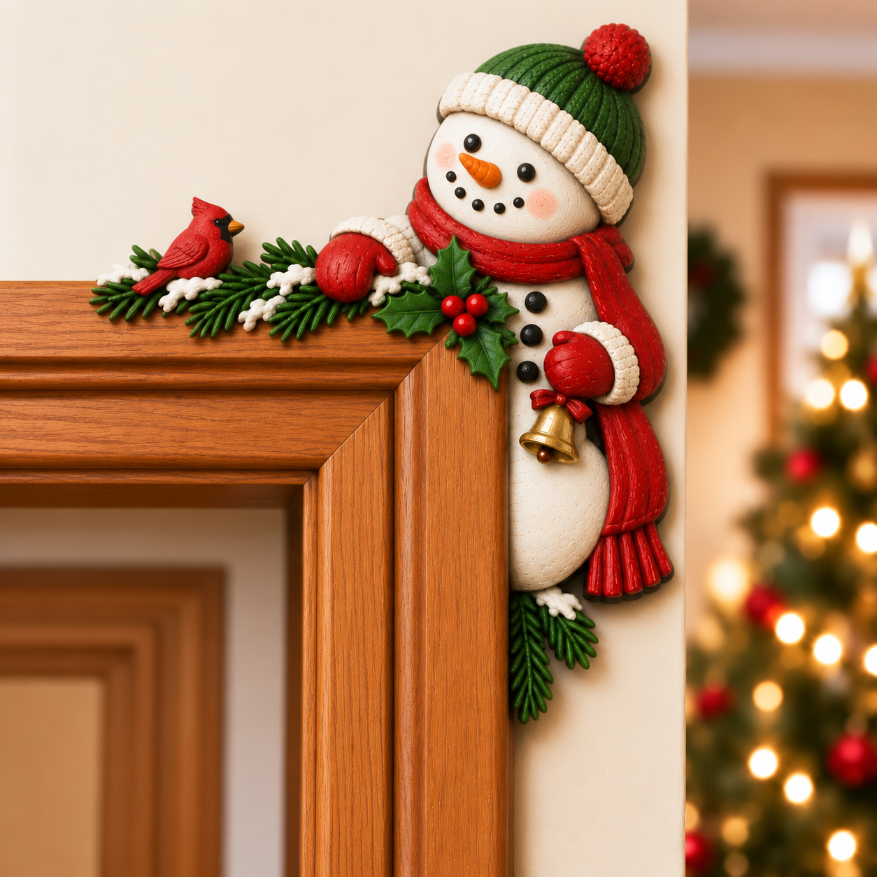 🔥Last 75pcs🎉-🎅🚪Christmas Peekaboo Door Frame Corner Decor – A Little Holiday Surprise Around Every Corner