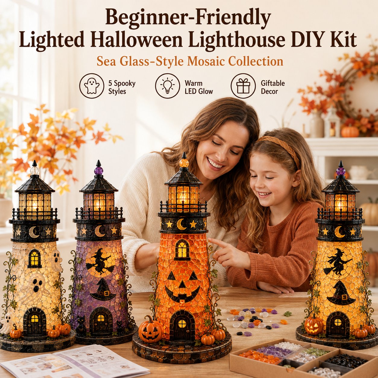 Podmallsell DIY Sea Glass  – 🎃Halloween Lighthouse