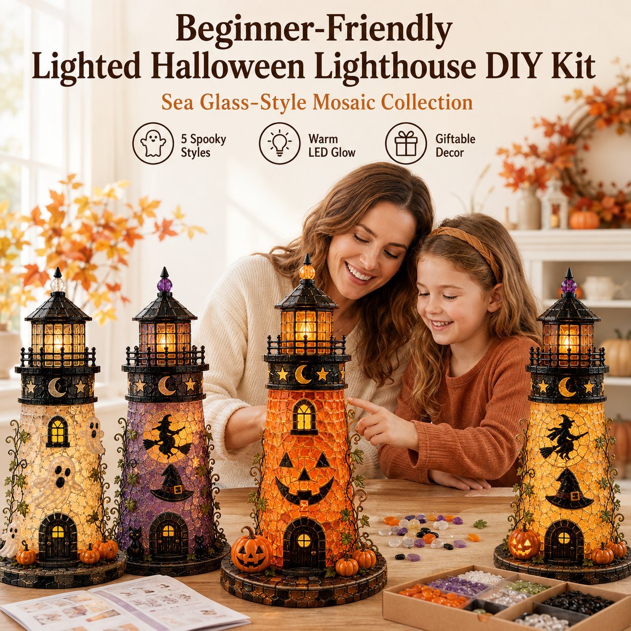 Podmallsell DIY Sea Glass  – 🎃Halloween Lighthouse
