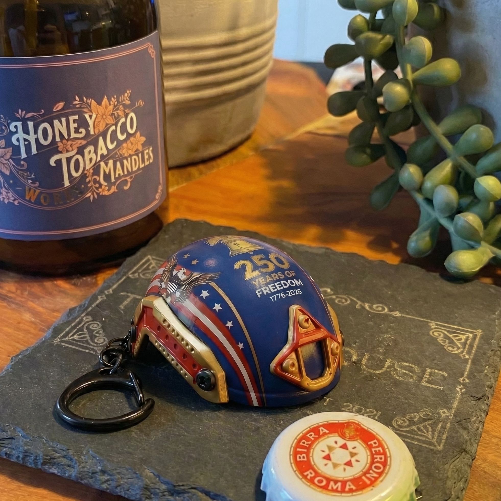 🔥Mini Helmet Bottle Opener Key | 250th Anniversary Edition🇺🇸