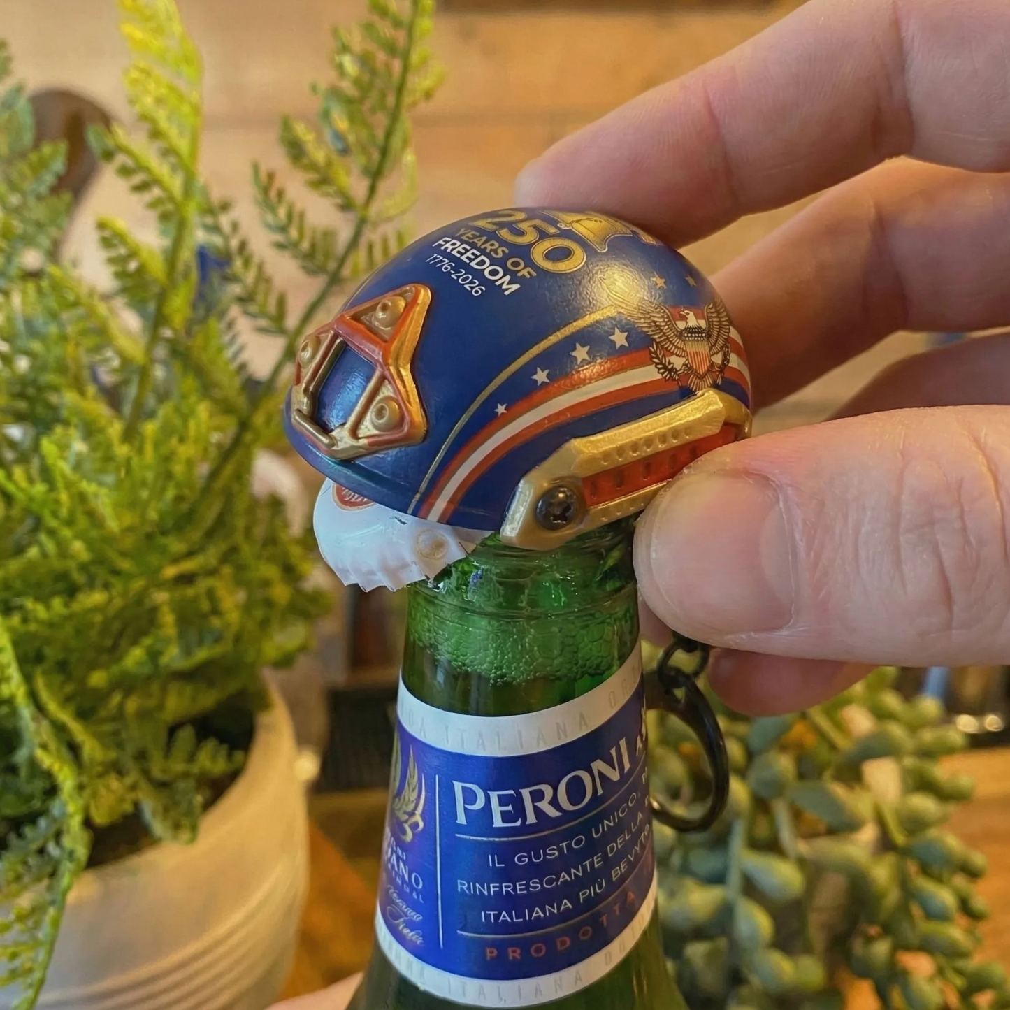 🔥Mini Helmet Bottle Opener Key | 250th Anniversary Edition🇺🇸