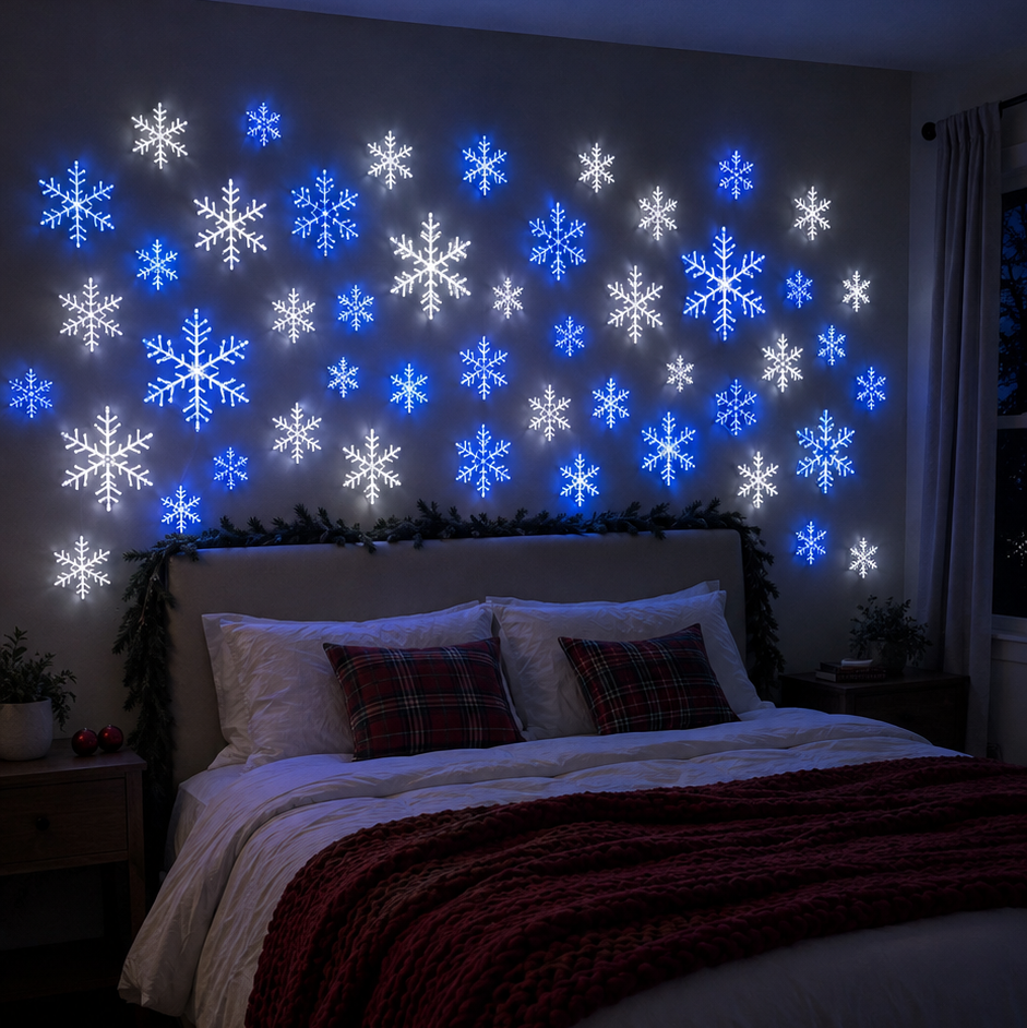 🔥Last 40pcs🎉- LED Snowflake Wall Set