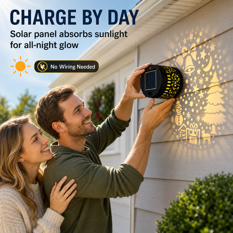 Last day 70% OFF🌟Solar Outdoor Decorative Wall Projection Light