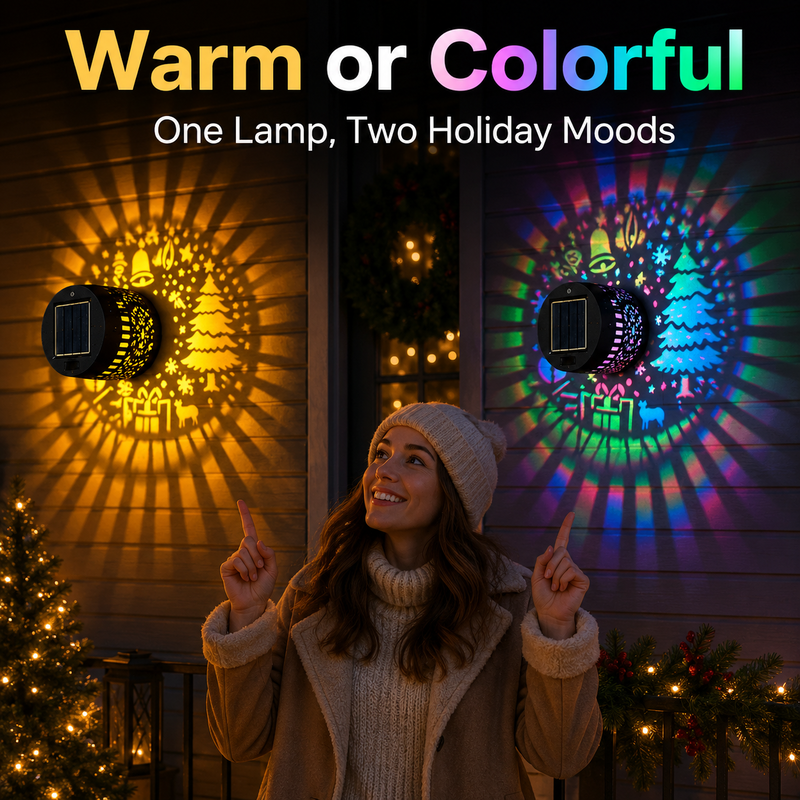 Last day 70% OFF🌟Solar Outdoor Decorative Wall Projection Light