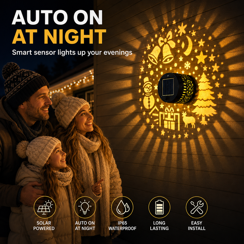 Last day 70% OFF🌟Solar Outdoor Decorative Wall Projection Light
