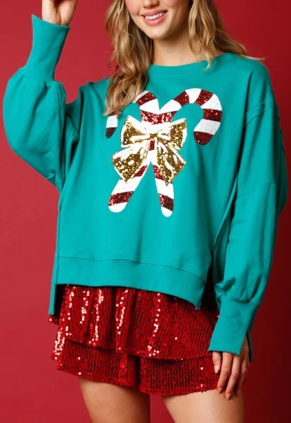 Women's Candy Cane Sweatshirt