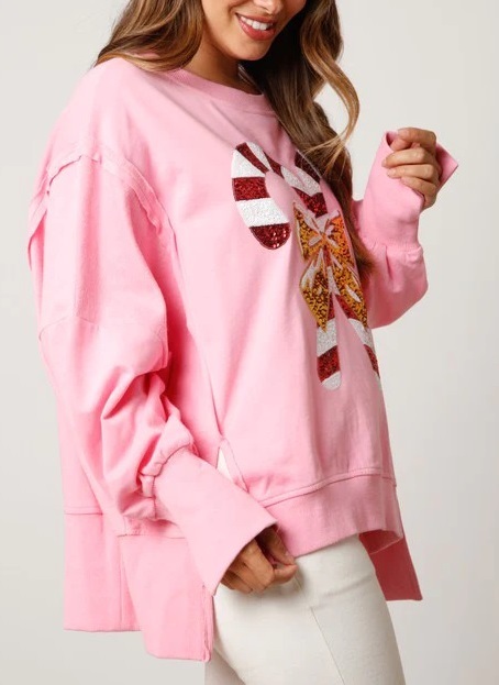 Women's Candy Cane Sweatshirt