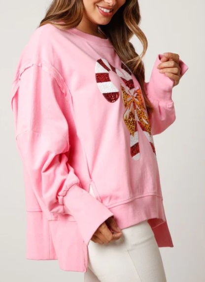 Women's Candy Cane Sweatshirt
