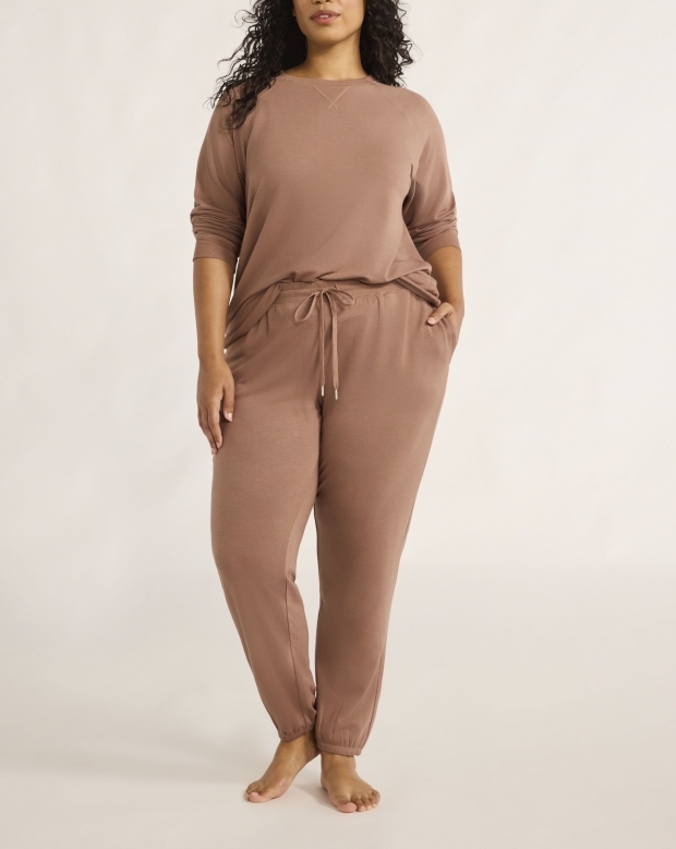 Women's French Terry Cloth Top and Jogger Pants Set