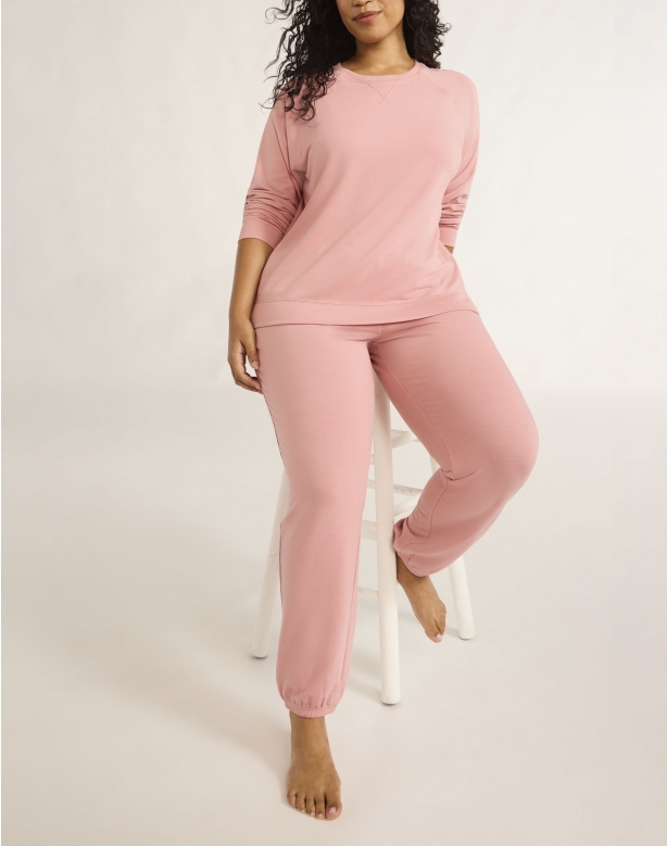 Women's French Terry Cloth Top and Jogger Pants Set
