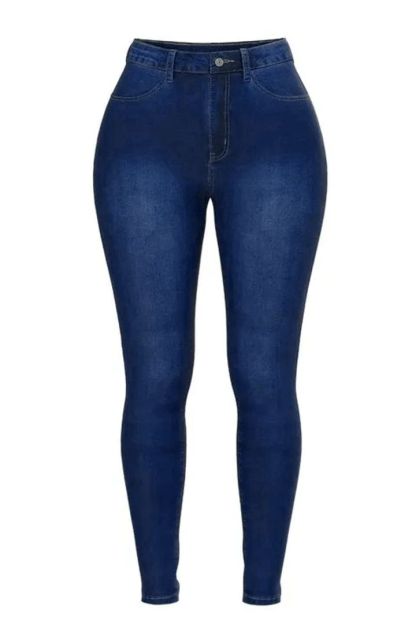 Elastic High Rise Skinny Jeans-Pink Laura