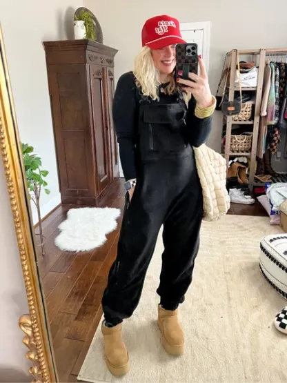 Women's Fleece Warm Overalls Loose Casual Jumpsuits (Buy 2 Free Shipping)