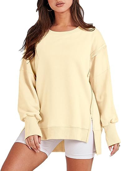 ✨Women's Crew Neck Side Slit Casual Sweatshirt (Buy 2 Free Shipping)