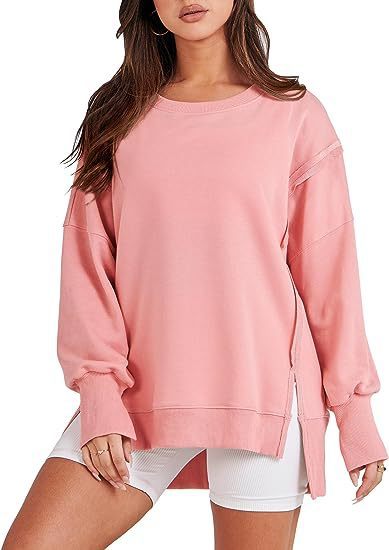 ✨Women's Crew Neck Side Slit Casual Sweatshirt (Buy 2 Free Shipping)