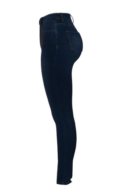 Elastic High Rise Skinny Jeans-Pink Laura