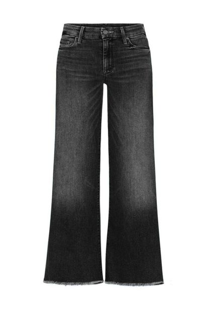 Washed Raw Hem Mid Waist Straight Leg Jeans-Pink Laura