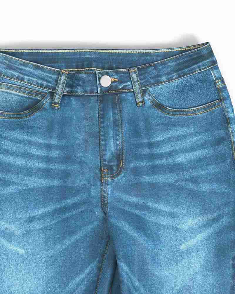 Ladies Flared High Waist Denim Button Stretch Trousers-Pink Laura