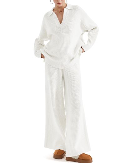 Women's Waffle Knit Sweater Matching Sets