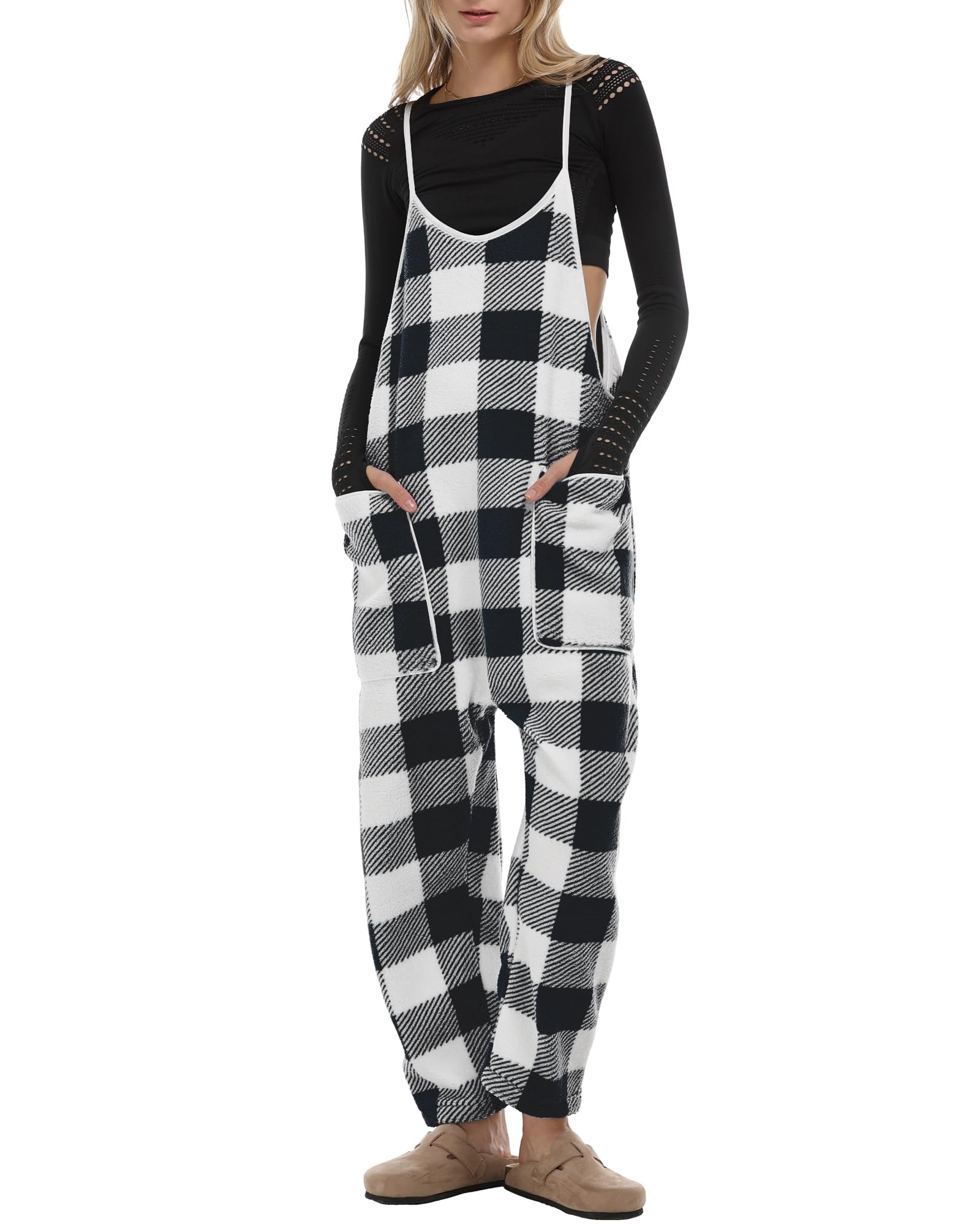 Women's Adjustable Strap Fleece Jumpsuit (Buy 2 Free Shipping) 