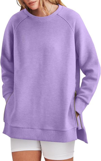 Women‘s Oversized Sweatshirt Crewneck Long Sleeve Tunic Pollover Shirts