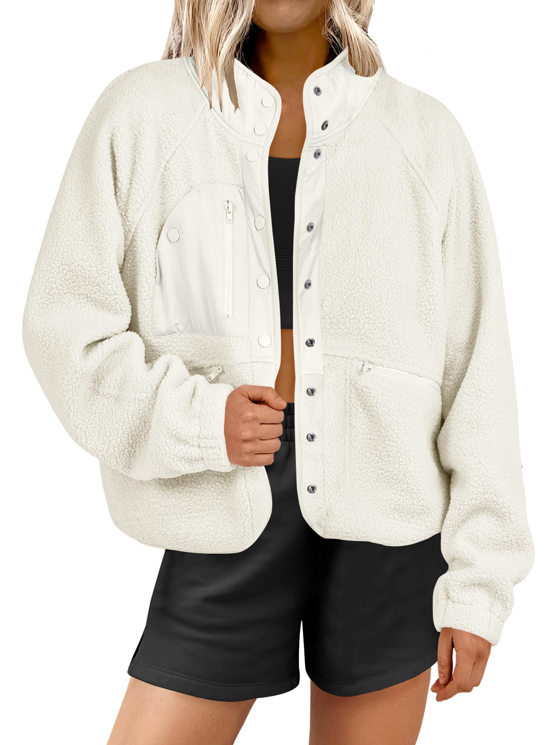  Women's  Button Down Fuzzy Fleece Jacket (Buy 2 Free Shipping) 