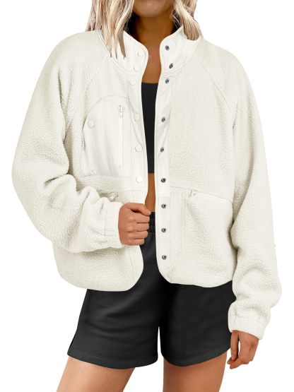  Women's  Button Down Fuzzy Fleece Jacket (Buy 2 Free Shipping) 