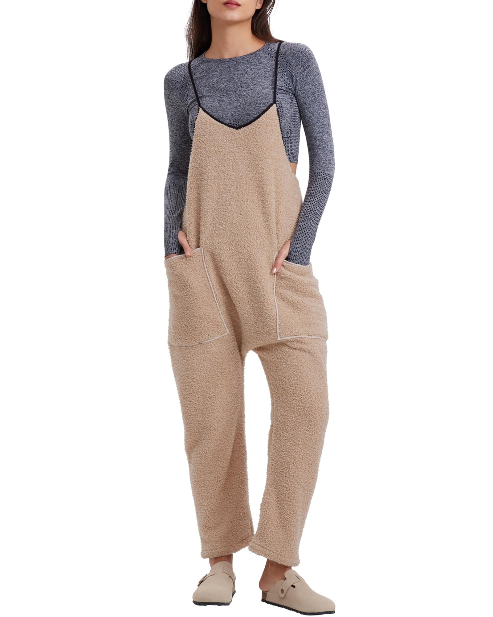 Women's Adjustable Strap Fleece Jumpsuit (Buy 2 Free Shipping) 