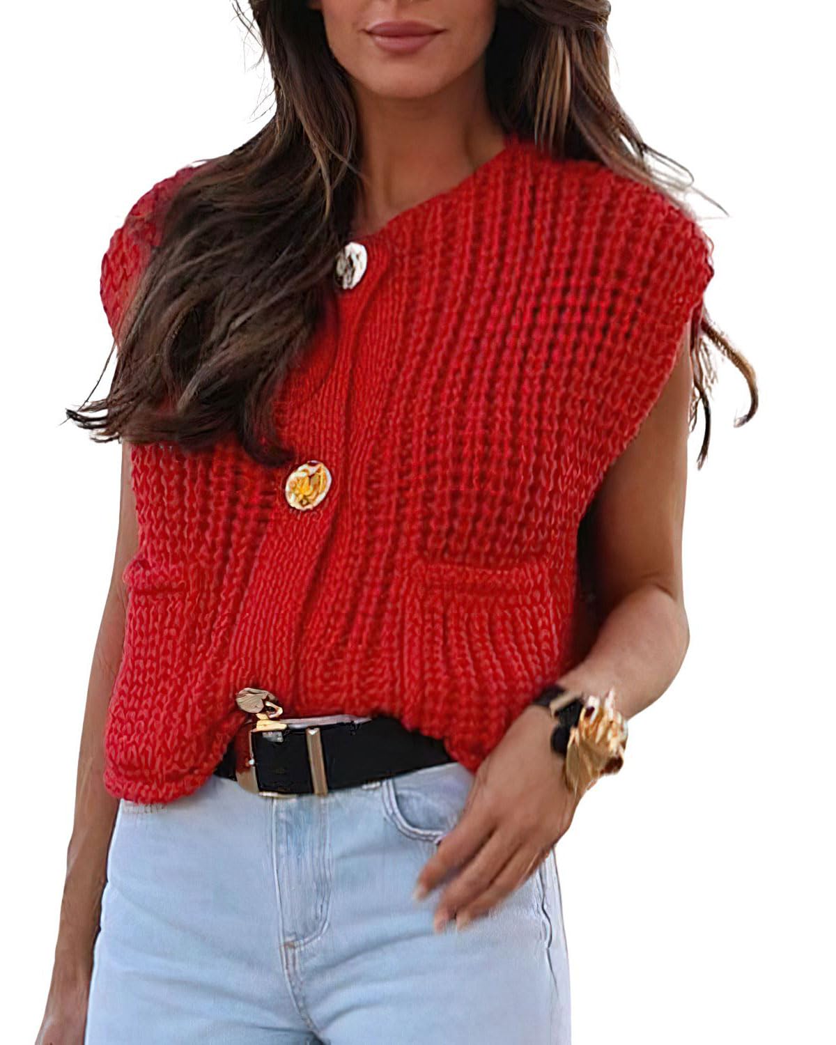 Women's Crochet Knit Sweater Vest (Buy 2 Free Shipping)