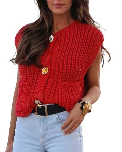 Women's Crochet Knit Sweater Vest (Buy 2 Free Shipping)