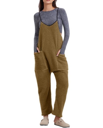 Women's Adjustable Strap Fleece Jumpsuit (Buy 2 Free Shipping) 