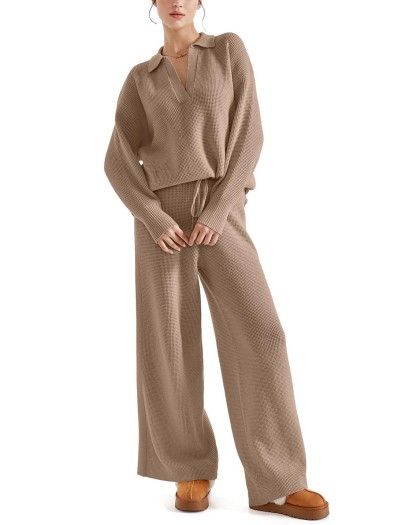 Women's Waffle Knit Sweater Matching Sets