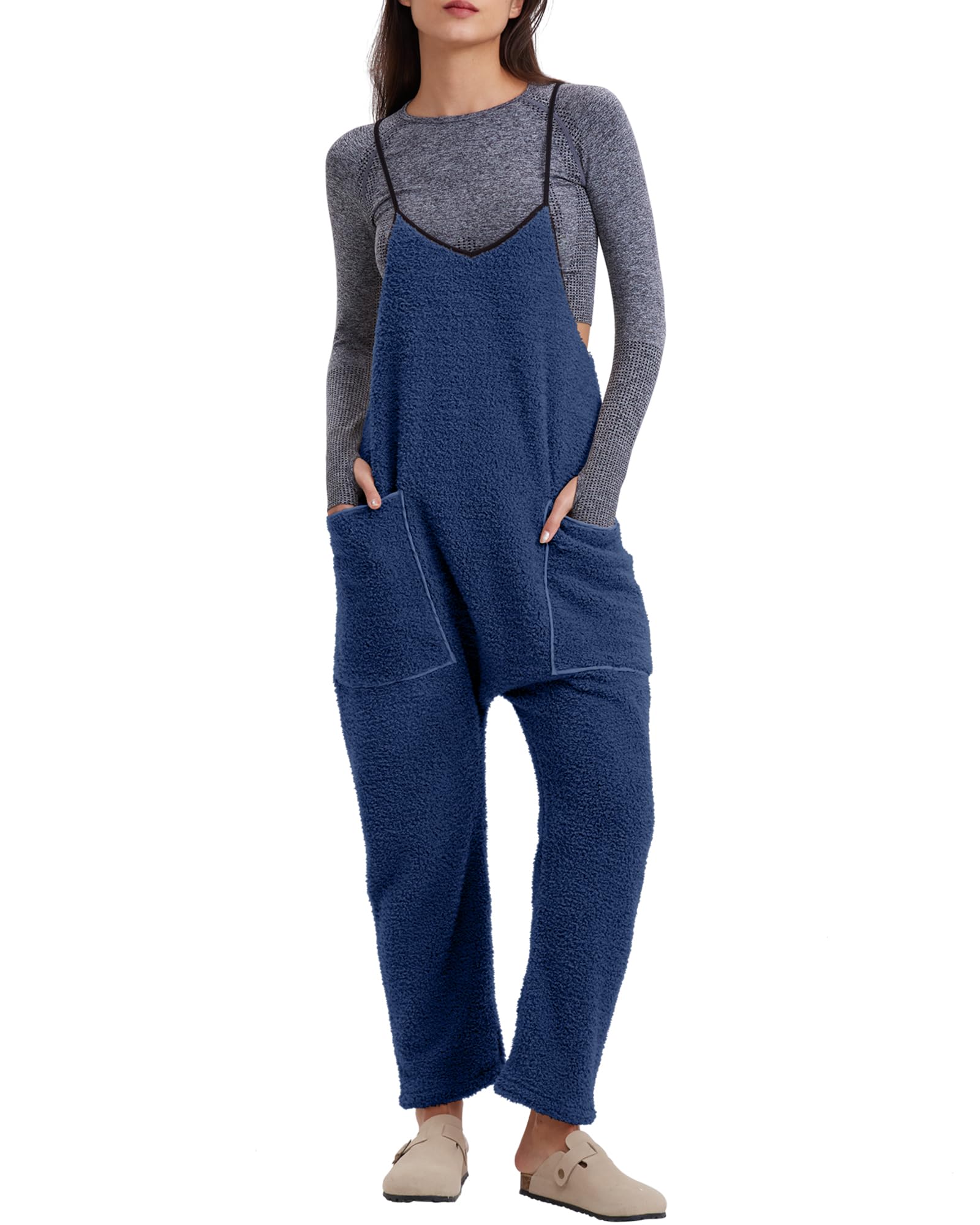 Women's Adjustable Strap Fleece Jumpsuit (Buy 2 Free Shipping) 