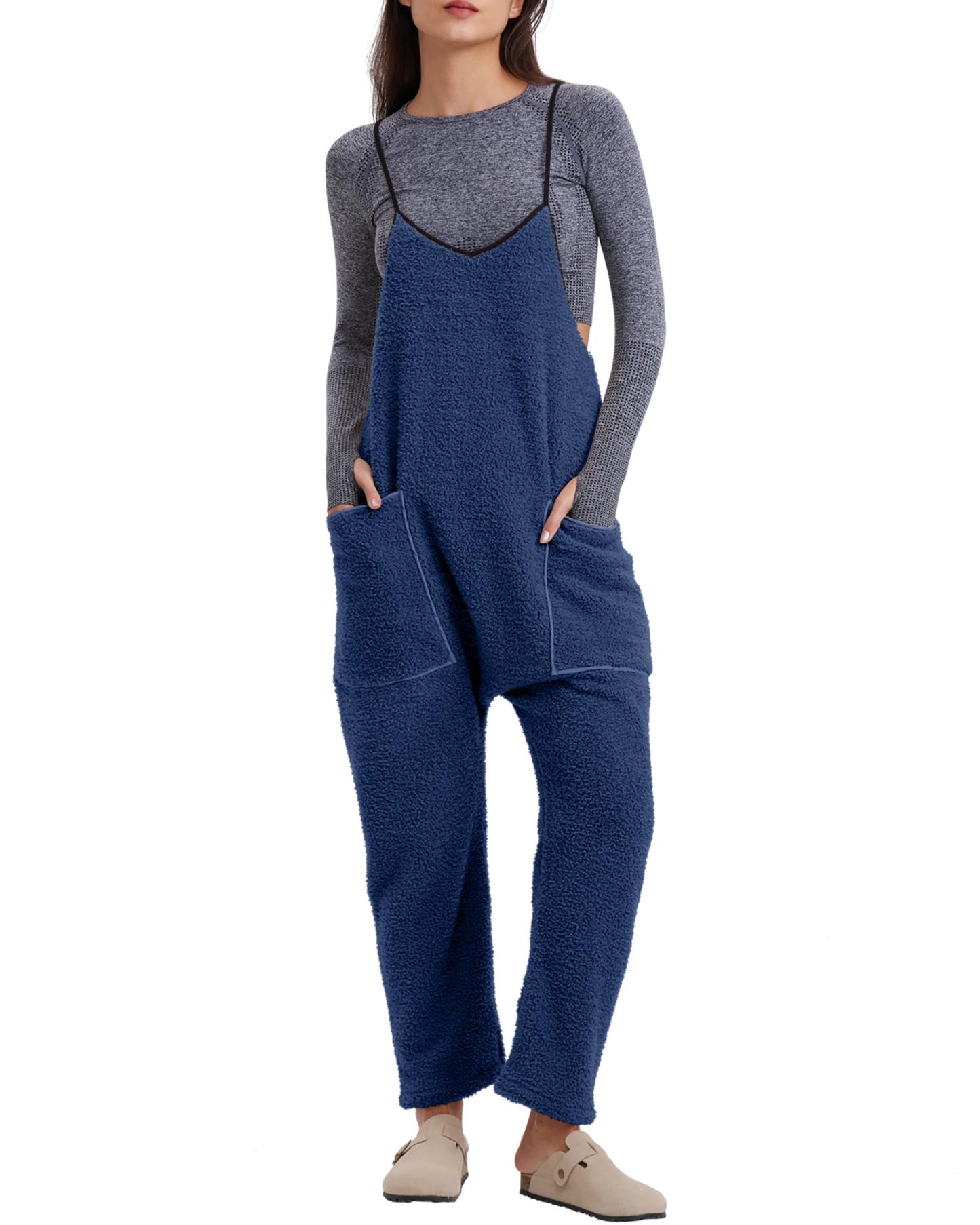 Women's Adjustable Strap Fleece Jumpsuit (Buy 2 Free Shipping) 