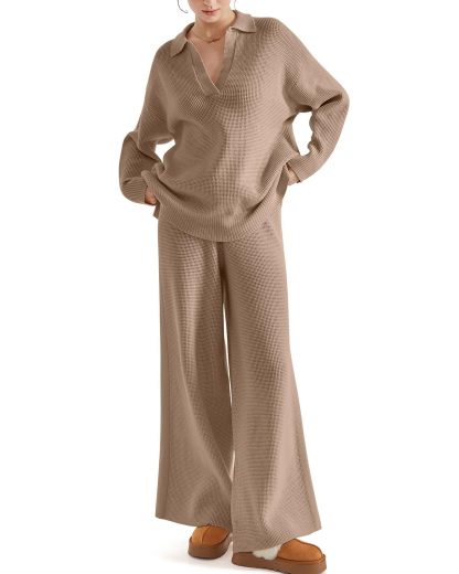 Women's Waffle Knit Sweater Matching Sets