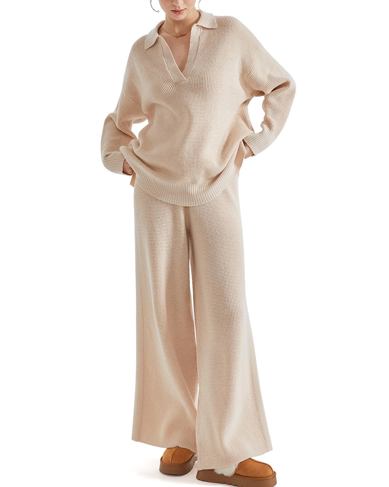 Women's Waffle Knit Sweater Matching Sets