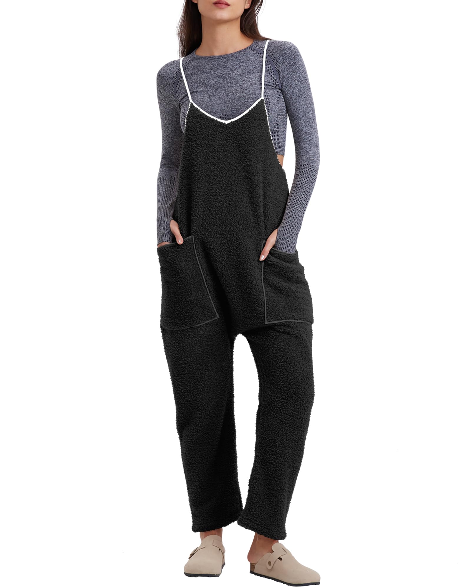 Women's Adjustable Strap Fleece Jumpsuit (Buy 2 Free Shipping) 