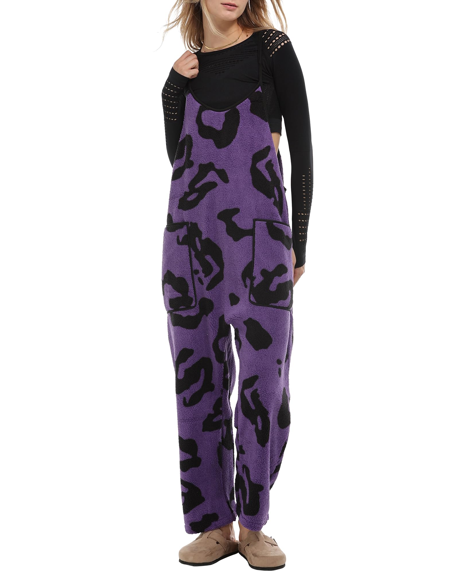 Women's Adjustable Strap Fleece Jumpsuit (Buy 2 Free Shipping) 