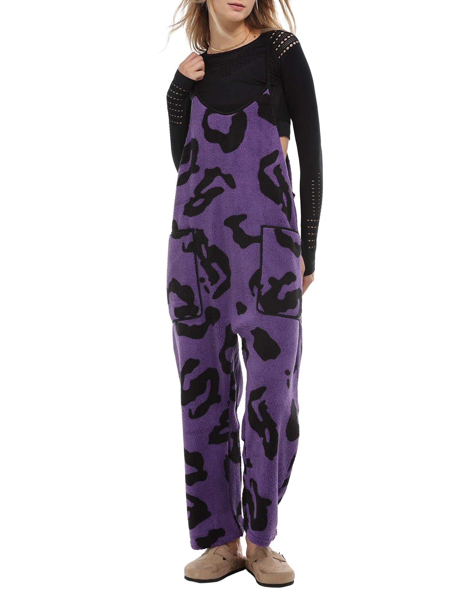 Women's Adjustable Strap Fleece Jumpsuit (Buy 2 Free Shipping) 