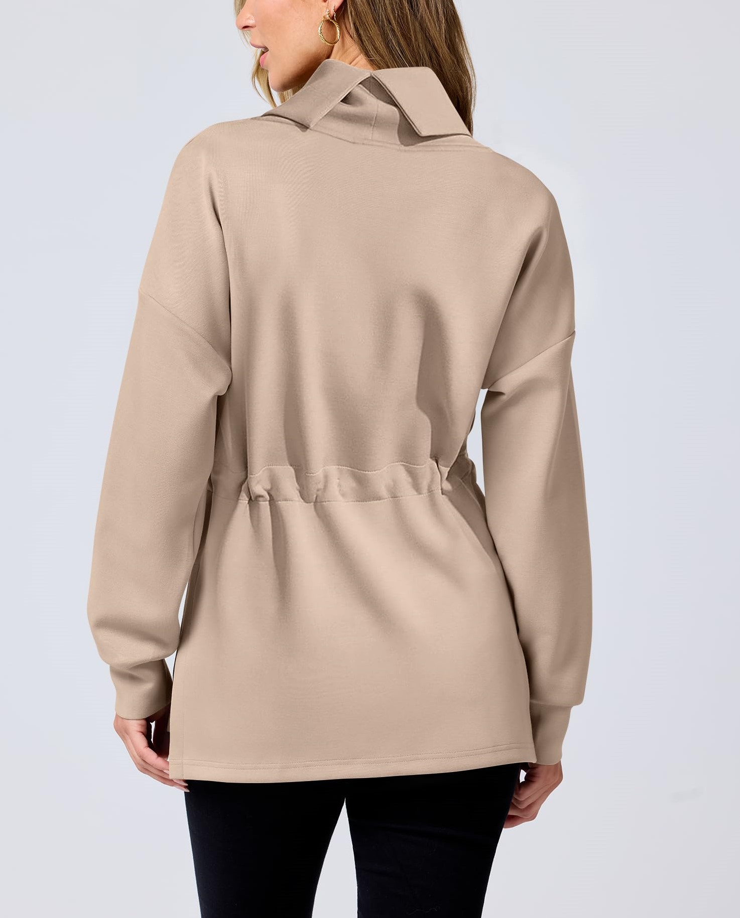 Women's Turtleneck Drawstring Waist Pullover Tops (Buy 2 Free Shipping)