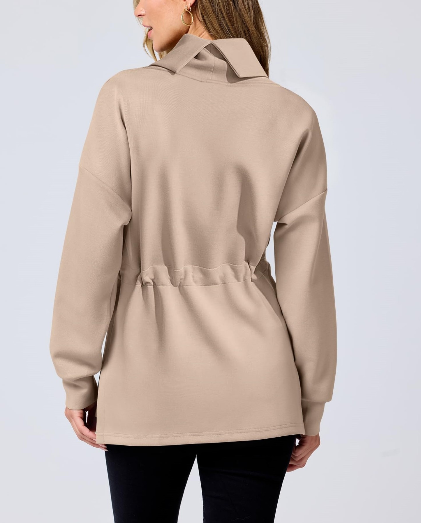 Women's Turtleneck Drawstring Waist Pullover Tops (Buy 2 Free Shipping)