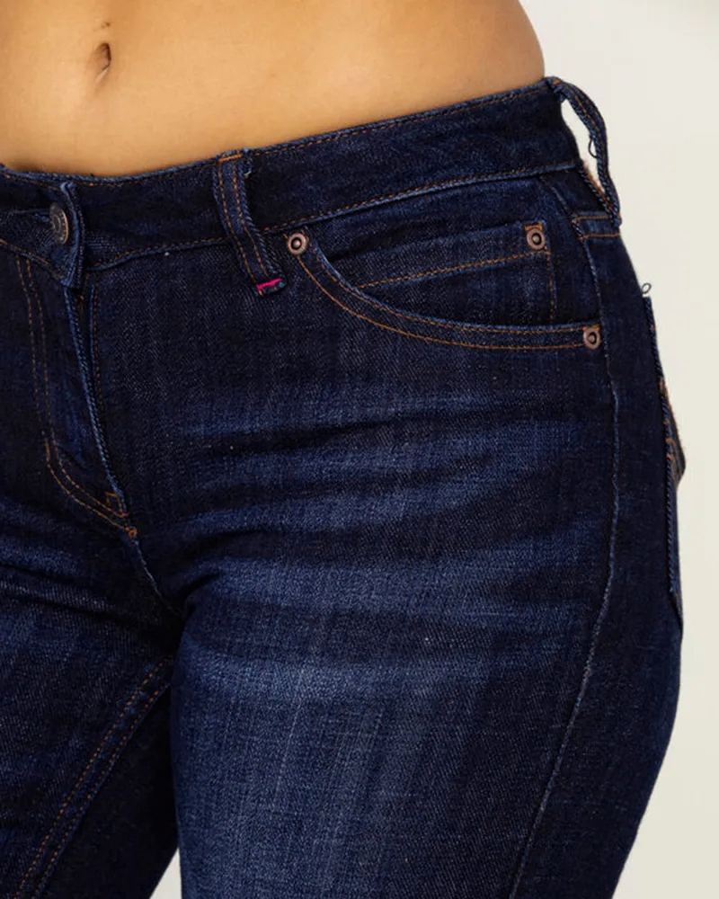 Trendy Pocket Pattern Retro Bootcut Pants-Pink Laura