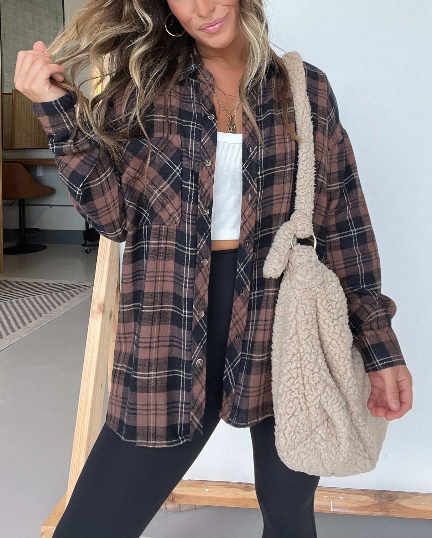 Women's Lightweight Button-Down Flannel Shirts