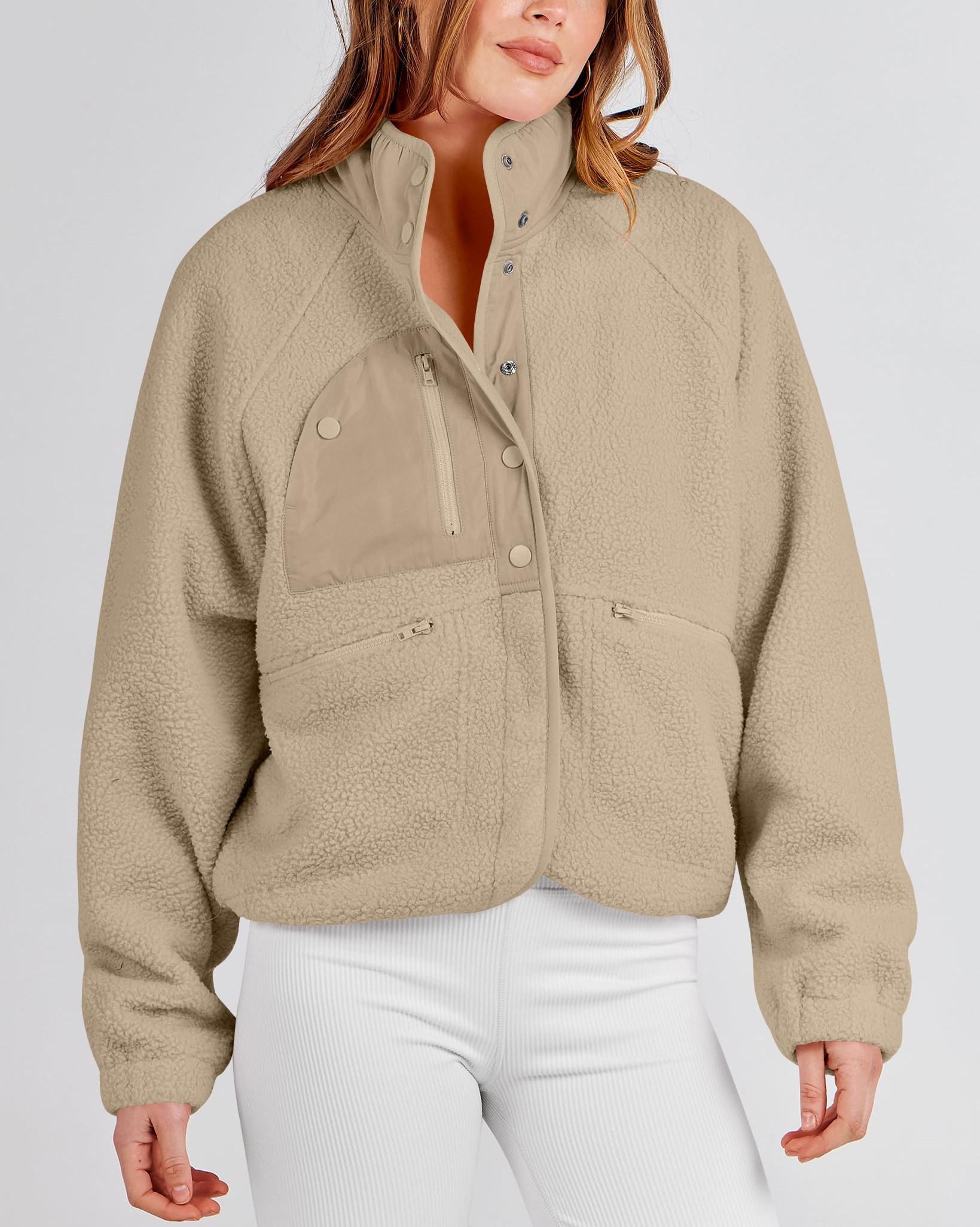  Women's  Button Down Fuzzy Fleece Jacket (Buy 2 Free Shipping) 
