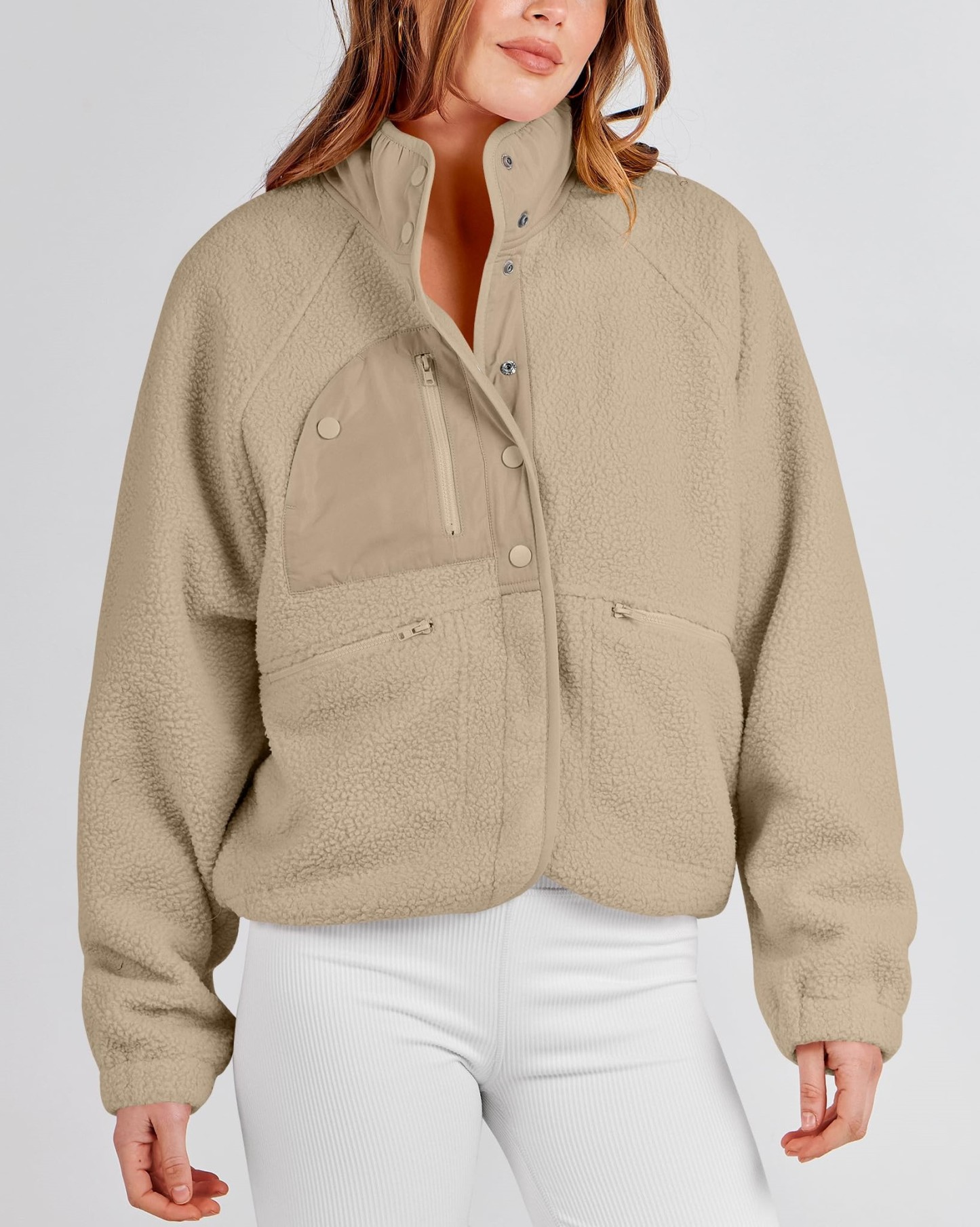 Women's  Button Down Fuzzy Fleece Jacket (Buy 2 Free Shipping) 