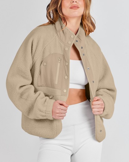  Women's  Button Down Fuzzy Fleece Jacket (Buy 2 Free Shipping) 