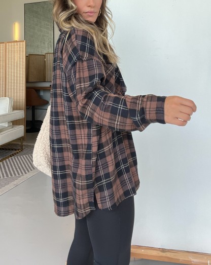 Women's Lightweight Button-Down Flannel Shirts